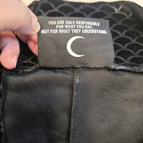 Killstar Black Velvet Garter Pants | Size M | Goth Alt Mermaid - Picture 6 of 6